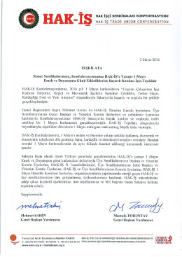 Page 1 - - - i HAK İŞÇİ SENDİKALARI KONFEDERASYONU M HAK