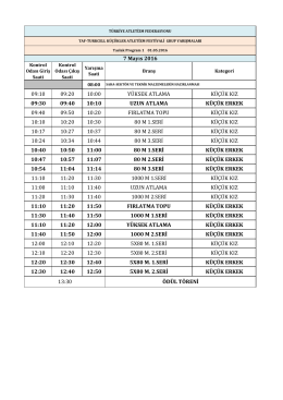 yarışma programı - Türkiye Atletizm Federasyonu