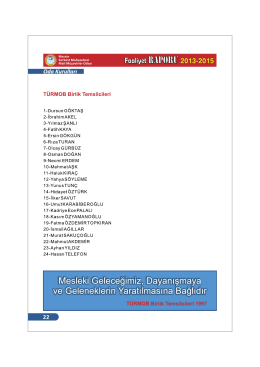 TÜRMOB Birlik Temsilcileri