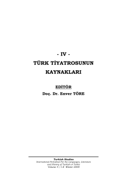 türk tđyatrosunun kaynakları