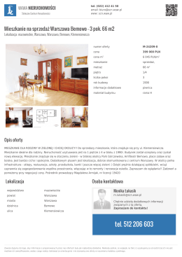 Mieszkanie na sprzedaż Warszawa Bemowo 66m2 - oferta M-24209-0