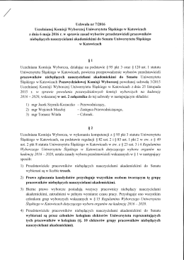 Uchwała nr 7/2016 Uczelnianej Komisji Wyborczej Uniwersytetu
