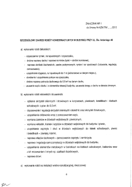 Page 1 ZAŁACZNIKNR 1 do Umowy NrAZMİTWİ......./2012