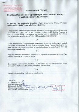 Zarządzenie nr 30/2010 Dyrektora Domu Pomocy Społecznej im