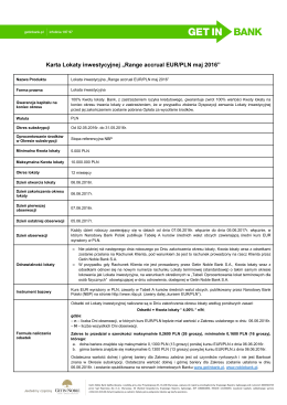 Karta Lokaty inwestycyjnej Range-accrual EUR-PLN