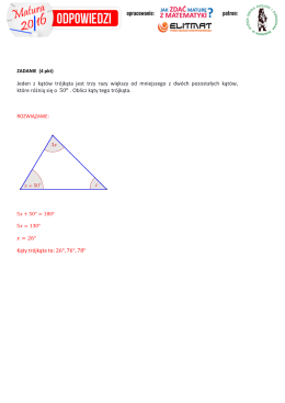 Jeden z kątów trójkąta jest trzy razy większy od mniejszego z dwóch