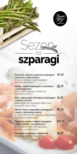 Zobacz menu - Piano Bar