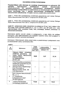 ogłoszenie o wyniku postępowania