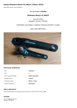 Korba Shimano Deore FC-M615 170mm 2015r Do sprzedania