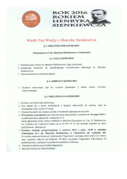 Test wiedzy - Gimnazjum nr 2 im. Henryka Sienkiewicza w Lubartowie