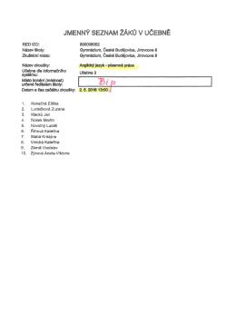 anglick&yacute; jazyk- p&iacute;semn&aacute; pr&aacute;ce