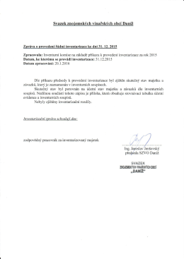 Inventarizační zpráva 2015