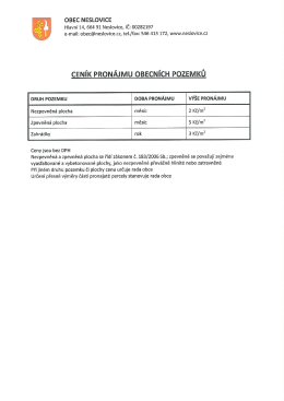 Cen&iacute;k pron&aacute;jmu obecn&iacute;ch pozemků