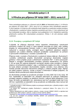 Metodický pokyn č. 8 k Příručce pro příjemce OP VaVpI 2007 – 2013