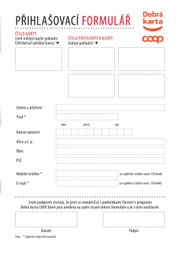 Zobrazit přihl&aacute;&scaron;ku - Dobr&aacute; karta Coop