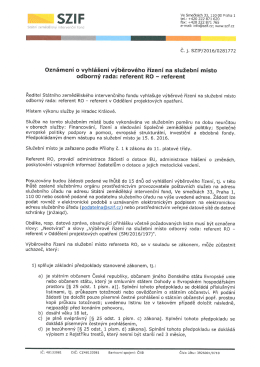 referent RO - referent - Státní zemědělský intervenční fond