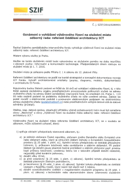 odborn&yacute; rada: referent Oddělen&iacute; architektury ICT