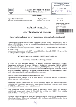 Veřejná vyhláška Opatření obecné povahy Stanovení