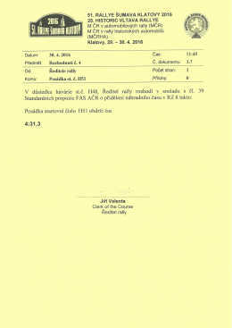 Rozhodnutí ředitele rally č.4