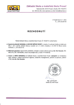 Page 1 Základní škola a mateřská škola Proseč Rybenská 260, 539