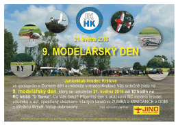 Srdečně zveme na 9. Modelářský den 21. 5. 2016