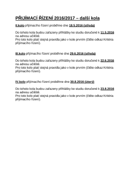 informace o dal&scaron;&iacute;ch kolech