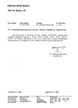 Zveřejnění záměru pachtu pozemků v k.ú. Stožec a k.ú. České Žleby