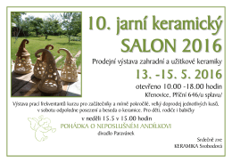 Prodejní výstava zahradní a užitkové keramiky otevřeno 10.00