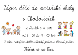 Zápis dětí do MŠ 2016