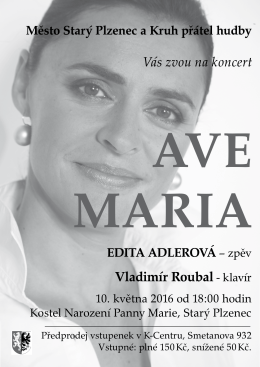 plakát_koncert AVE MARIA_Edita Adlerová mezzosoprán