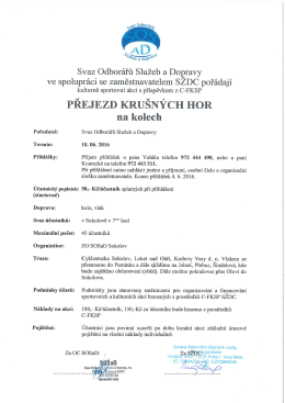Propozice akce ke stažen&iacute; zde - Svaz Odbor&aacute;řů Služeb a Dopravy