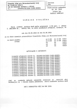 Veřejná vyhláška - Finanční úřad pro Moravskoslezský kraj