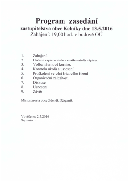Program zasedání