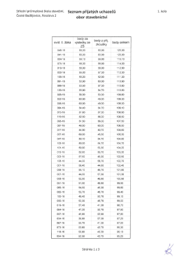 seznam přijatých uchazečů - Střední průmyslová škola stavební