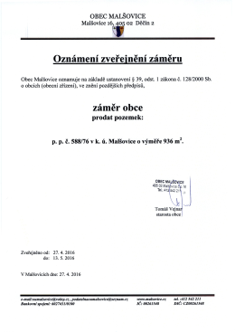 VV - záměr prodeje Ma 588/76