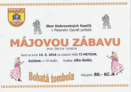 Pozvánka na Májovou zábavu pod širým nebem