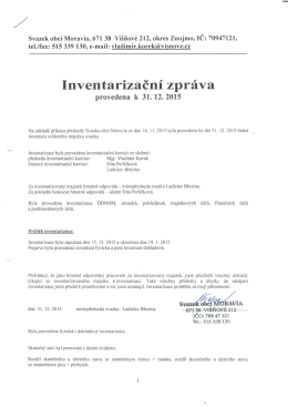 Inventarizační zpráva 2015
