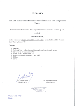 Pozvánka na XXXI. řádnou valnou hromadu DSO