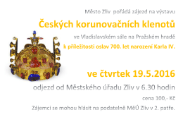 Město Zliv pořádá zájezd na výstavu