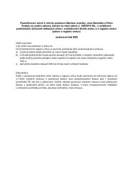 Pozměňovací návrh k návrhu poslanců Mariana Jurečky, Jana