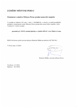 Záměr MP prodat pozemek v Pátku