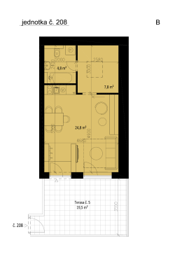 Page 1 jednotka č. 208 1 9 5 m 2 # č. 208 D> |