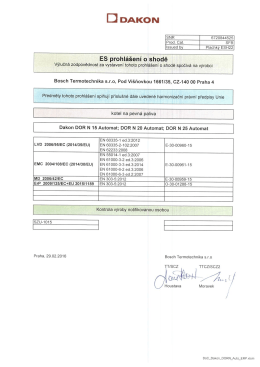 DOR N Automat - Pelety - Prohl&aacute;&scaron;en&iacute; o shodě