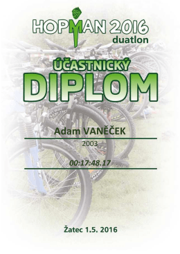 Adam VANĚČEK - Hopman triatlon