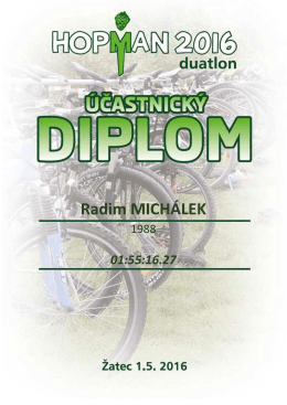 Radim MICH&Aacute;LEK - Hopman triatlon