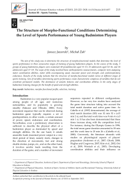 The Structure of Morpho-Functional Conditions Determining the