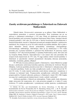 Zasoby archiwum parafialnego w Żuławkach na