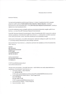 pobierz plik - TAURO SERVICE sc