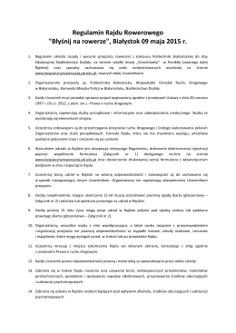 Regulamin Rajdu - bezpiecznyrowerzysta.pb.edu.pl
