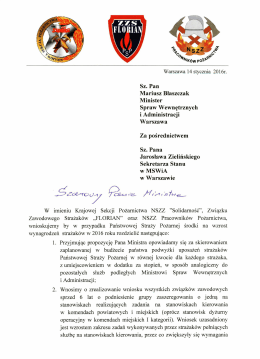 Pismo do Ministra Spraw Wewnętrznych Mariusza Błaszczaka